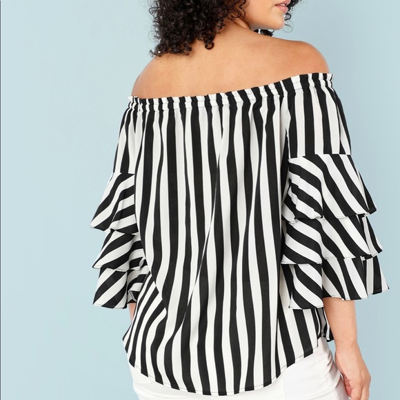 NWTLongline Black/White Striped Top - Picture 3 of 5